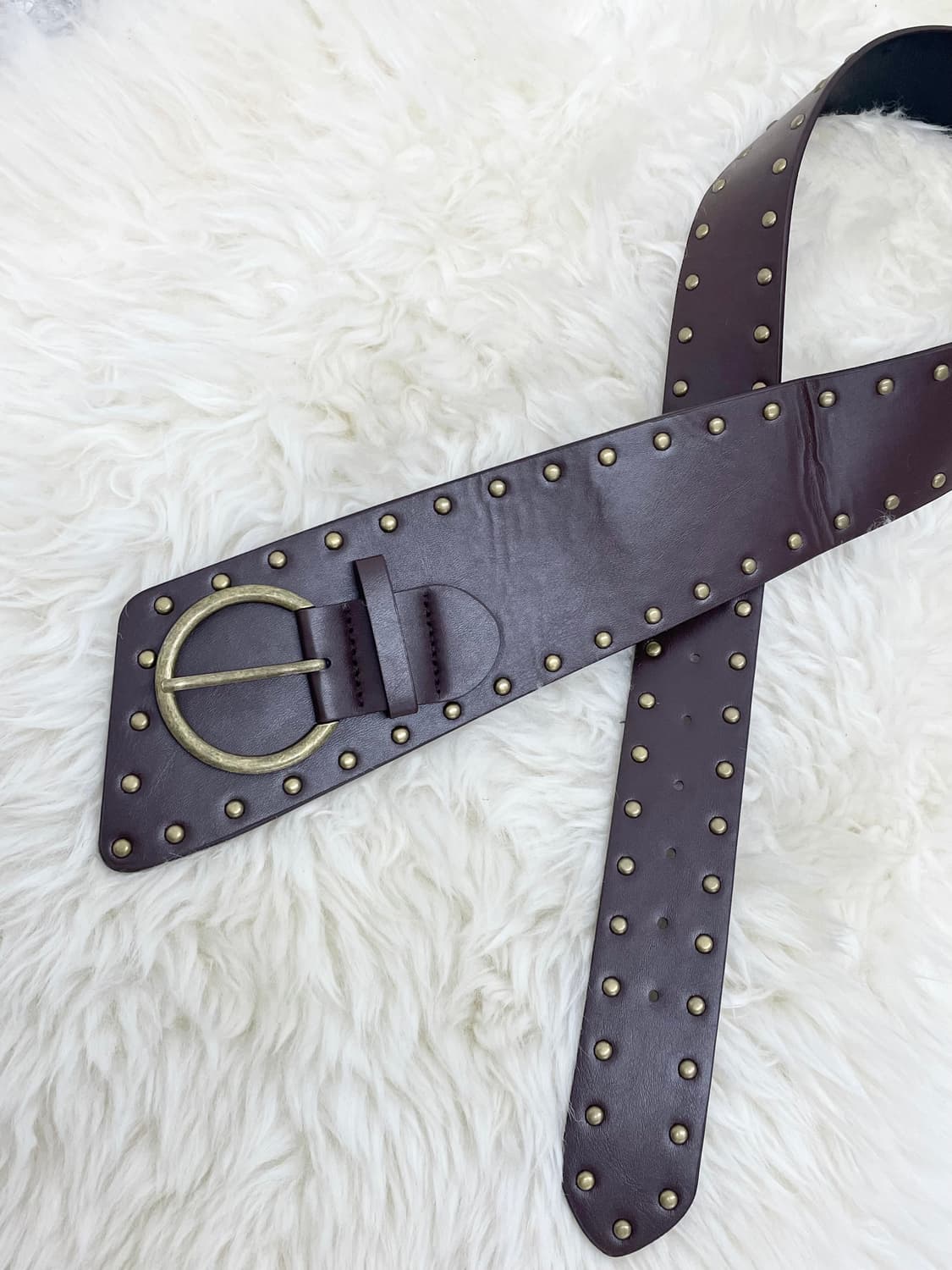 브라운 웨스턴 스터드 와이드 벨트 상품이미지6