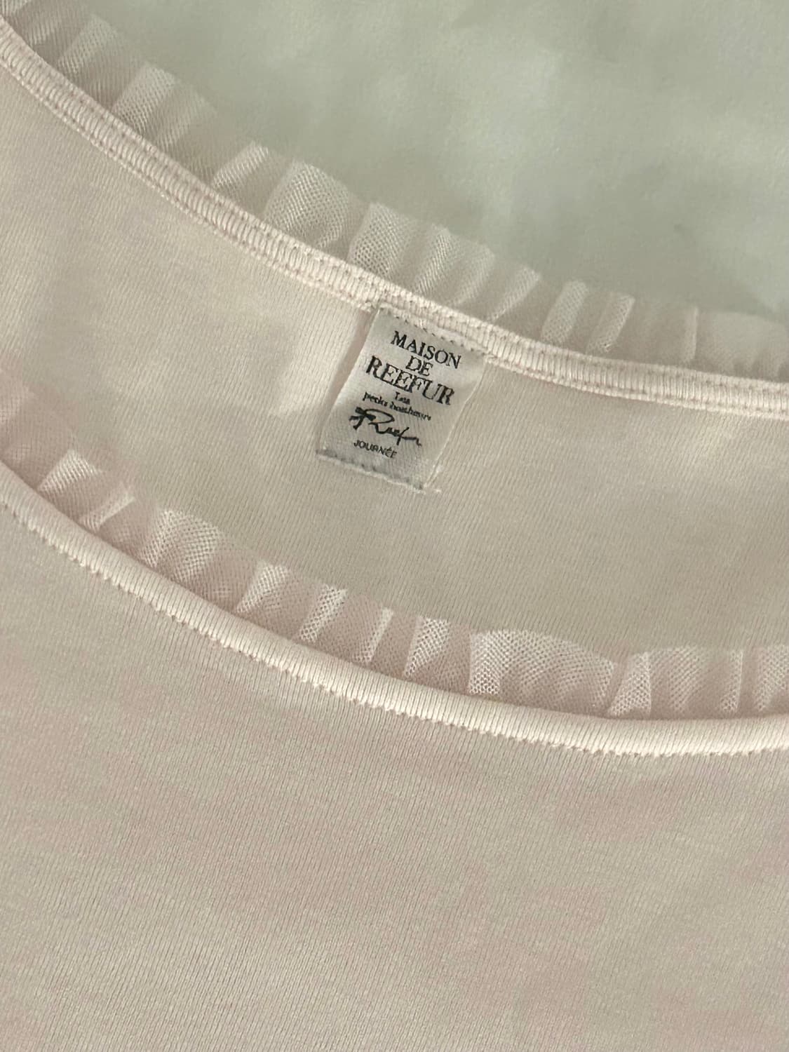 일본 빈티지 7부소매 티셔츠 레이스 프릴 발레코어 히메갸루 상품이미지2