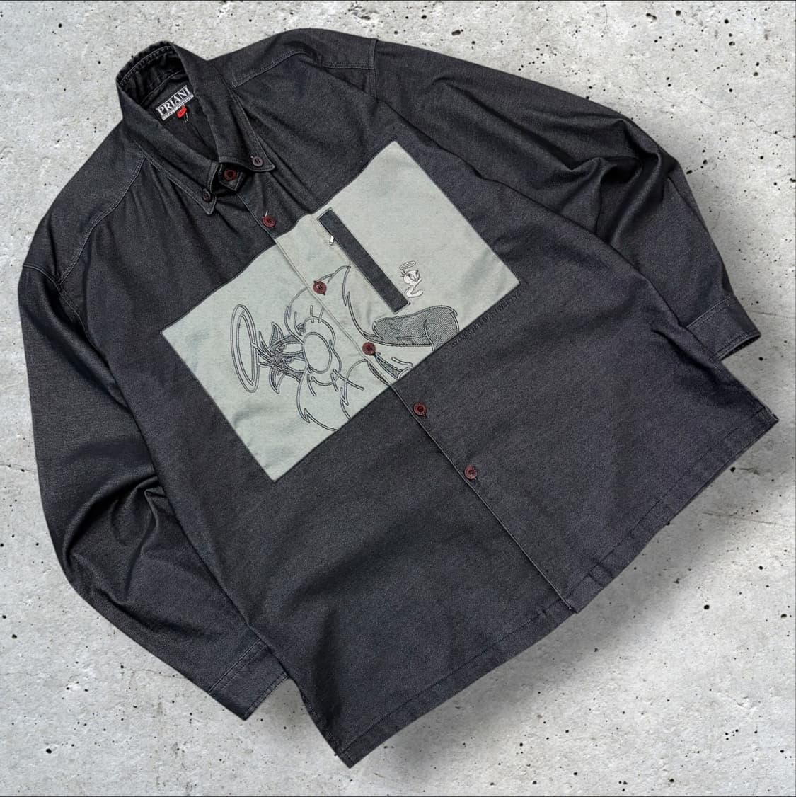 [50] PRIANI 이태리 옴므 트위티 블랙 데님 셔츠 D629 상품이미지1