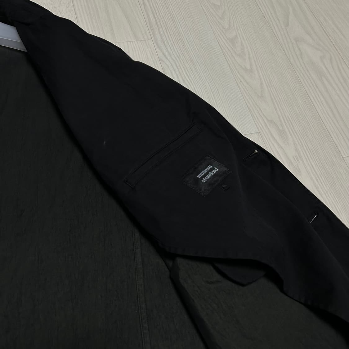 [XL] 무신사스탠다드 워시드 스포츠자켓 블랙 상품이미지5