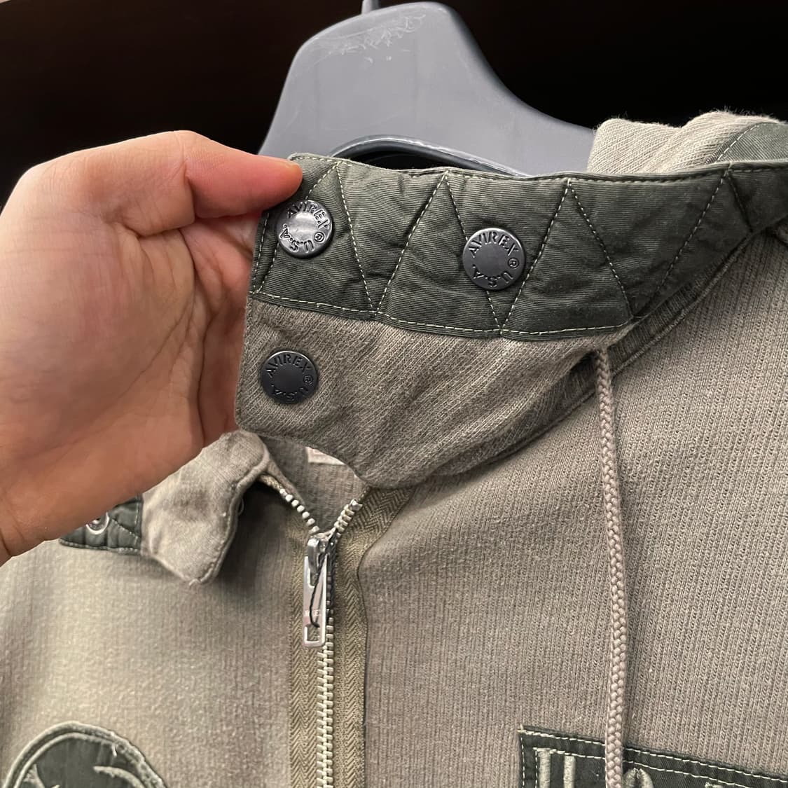 아비렉스 U.S NAVY 미 해군 MA-1 유틸리티 포켓 후드 집업 자켓 상품이미지6