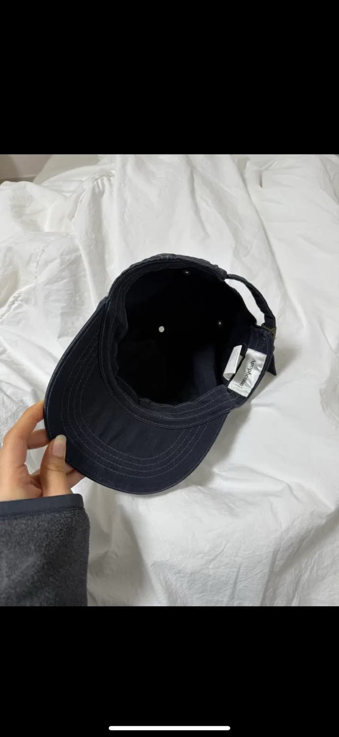 아포페니안 가먼트 워시드 옥스퍼드 볼캡 네이비 상품이미지10