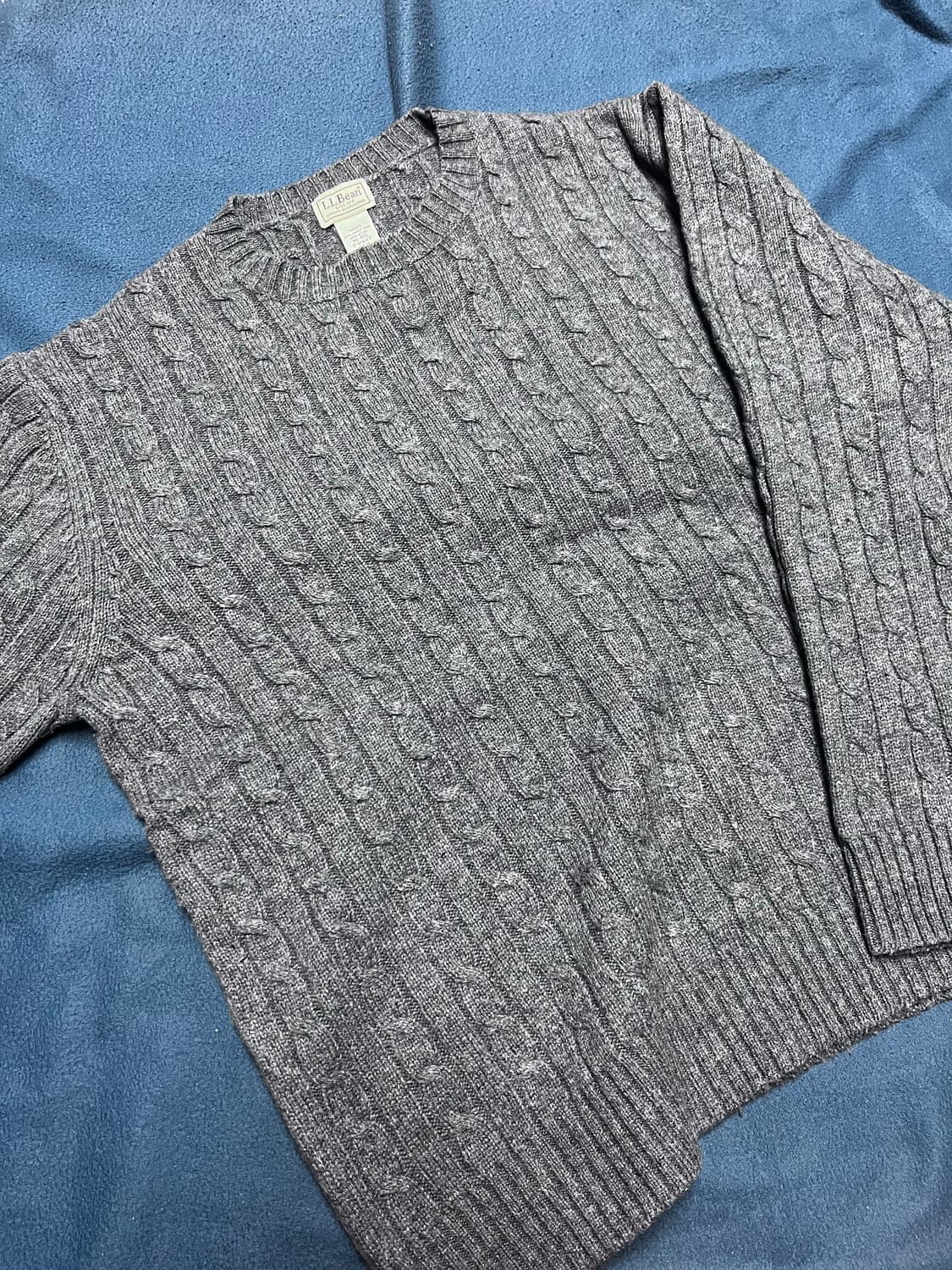 L.L.Bean 올리브그린 램스울 80 혼방 니트 XL 상품이미지2