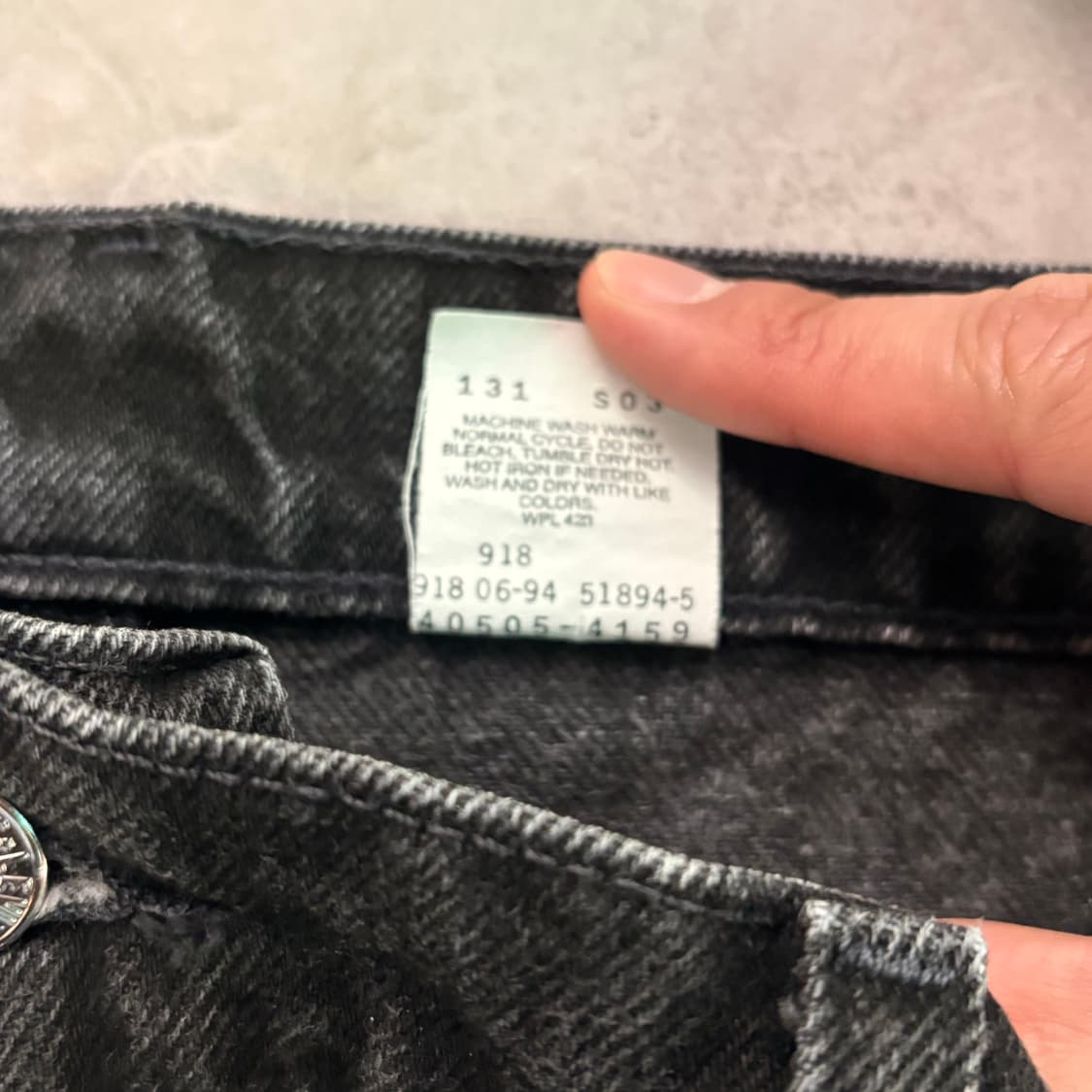 [36/30] 90s USA🇺🇸 리바이스 505 오렌지 탭 블랙 흑청 상품이미지4