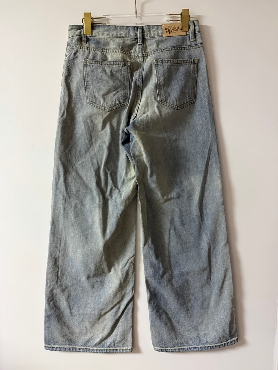 새상품 여자 기모 와이드 청바지 M 상품이미지5