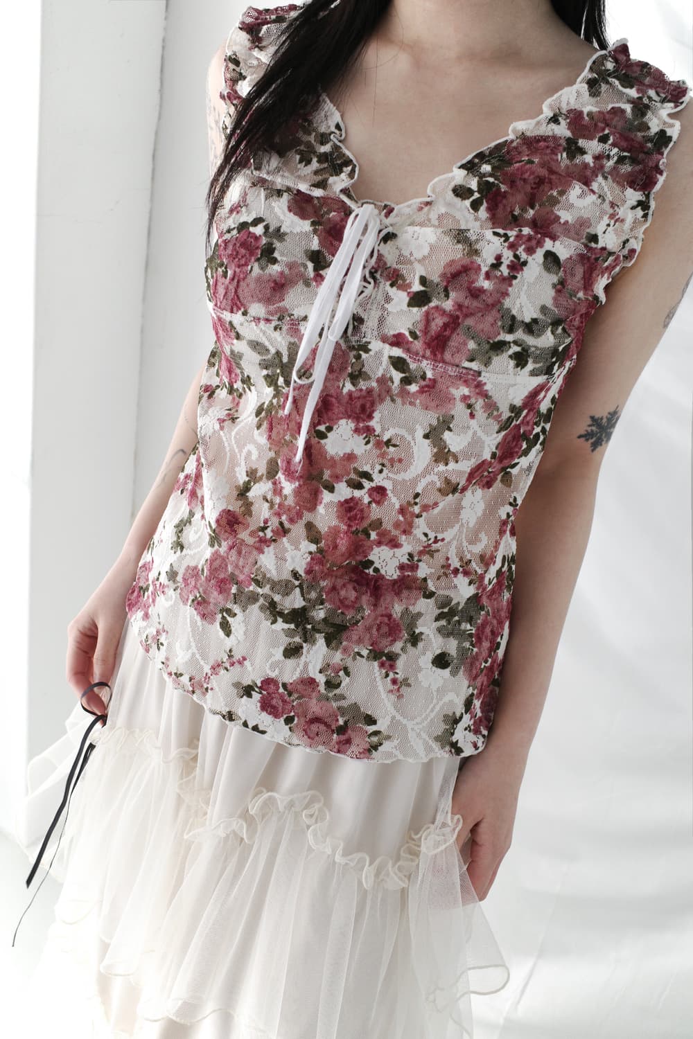 lace flower sleeveless  상품이미지4