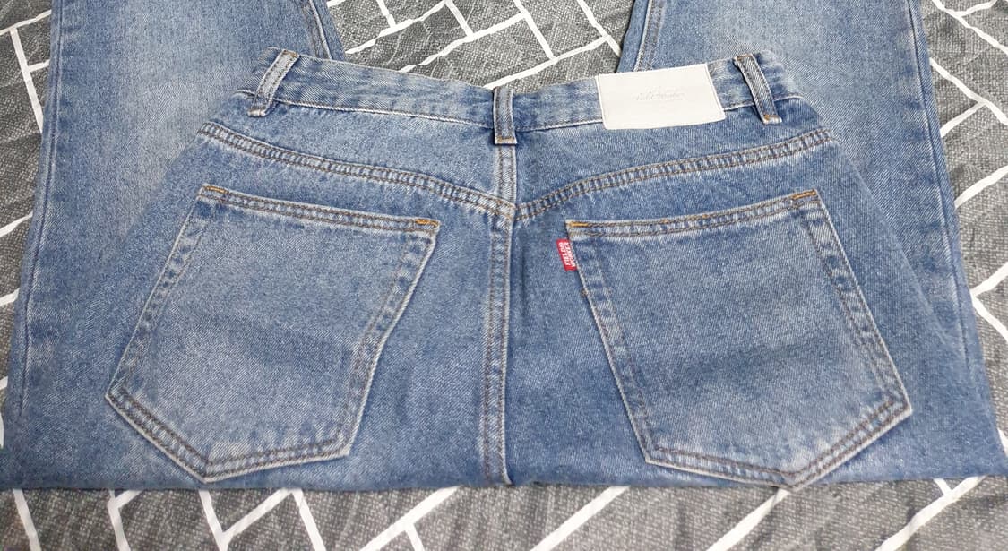 원더플레이스 테이퍼드핏 워싱 데님팬츠 중청 (M) 상품이미지2