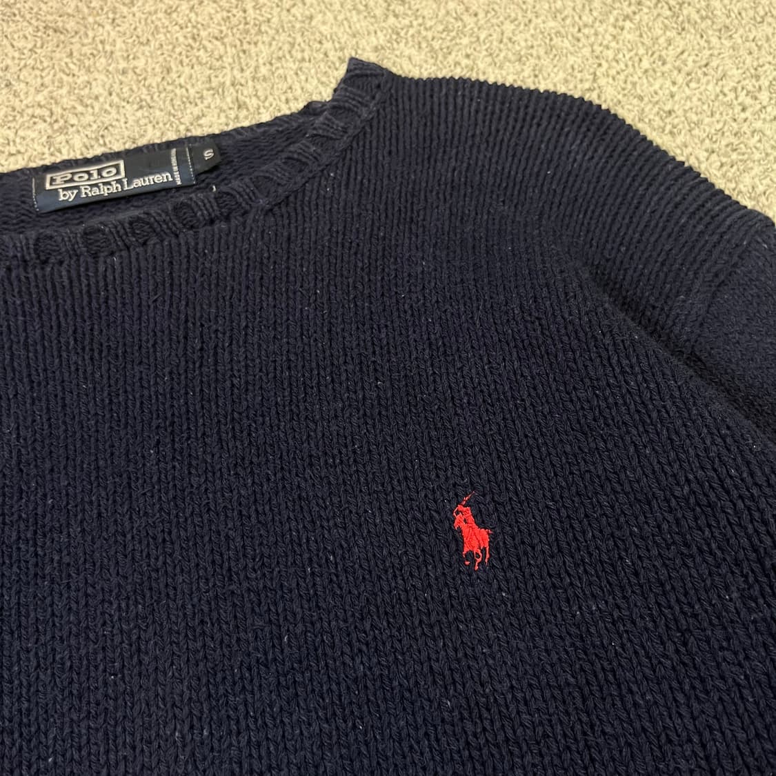 폴로 랄프 로렌 포니 코튼 네이비 니트 상품이미지2
