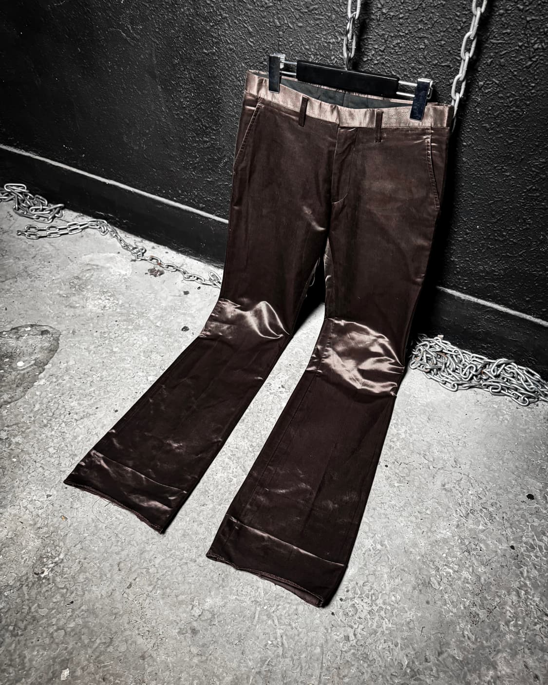 Brown satin Sammy boot-cut Pants 상품이미지1