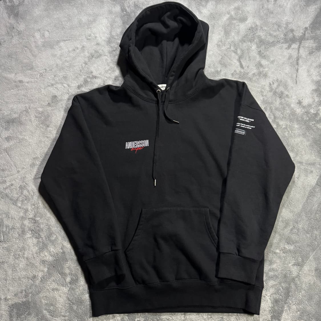 앤더슨벨 백 자수 레터링 후드티 상품이미지4