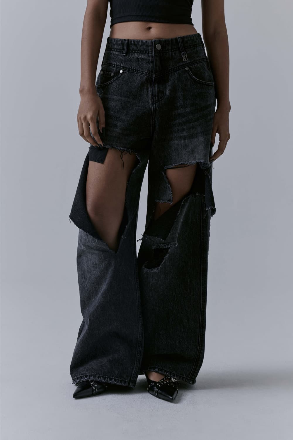 트리밍버드 컷아웃 데미지 데님 팬츠 Flip Cut-out Damage  상품이미지6