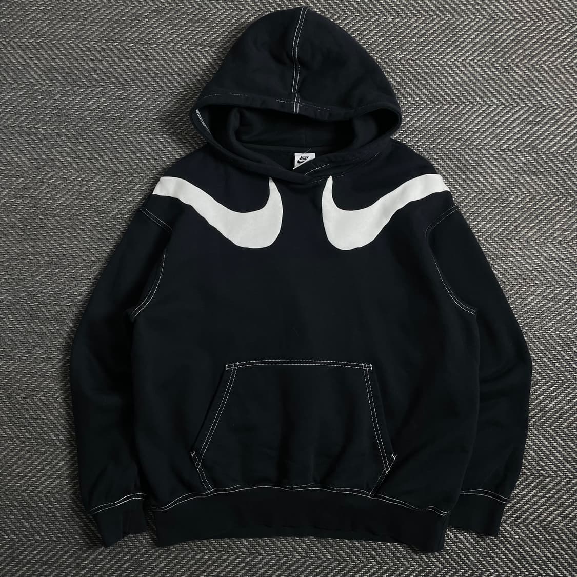 나이키 신형 더블 스우시 블랙 후드 티셔츠o 4433 상품이미지1
