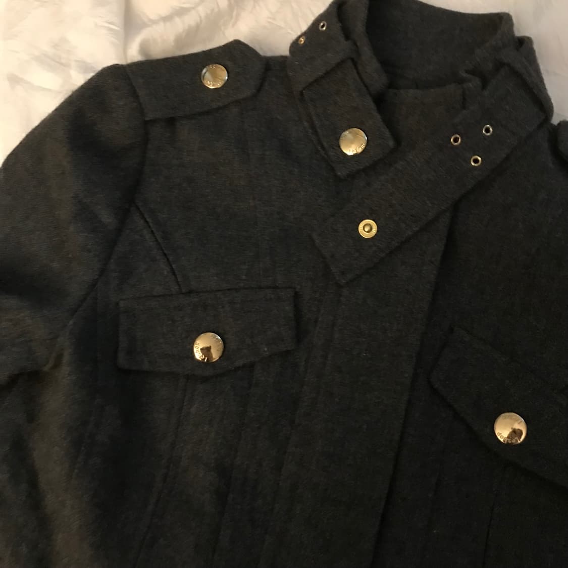 LeShop 르샵 금장 갸루 펑크 하이넥 차콜 모자켓 상품이미지5