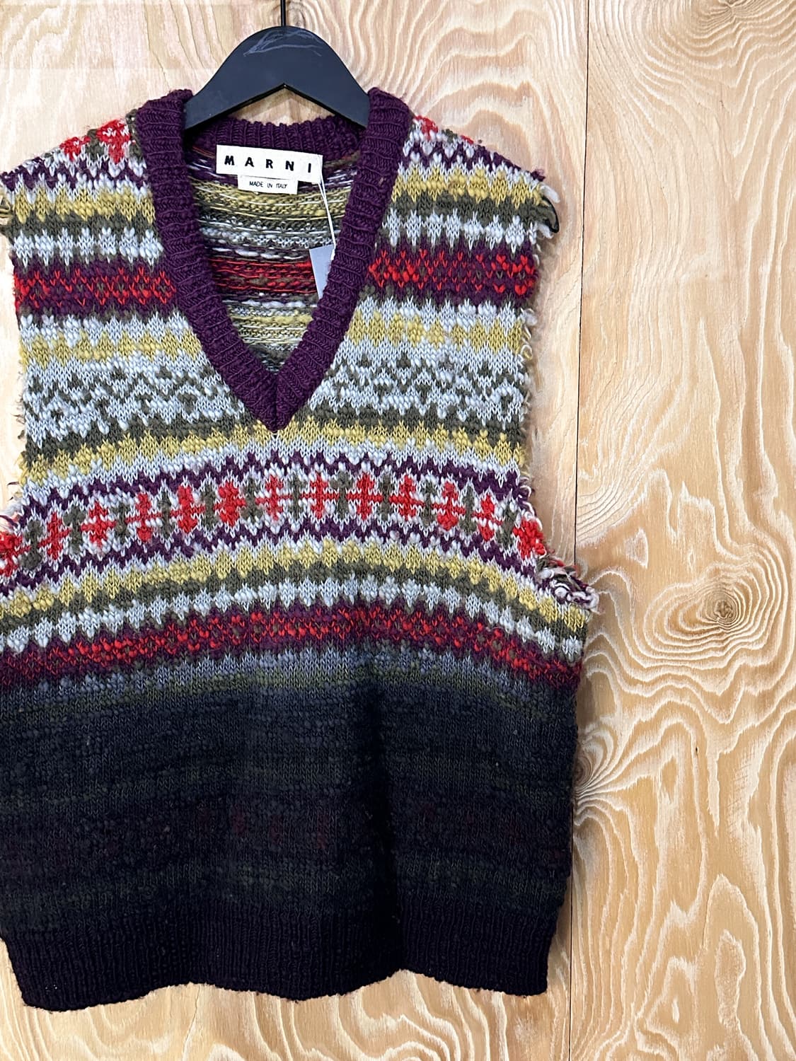 마르니 18AW 페어아일 컷오프 울 니트 베스트 상품이미지3