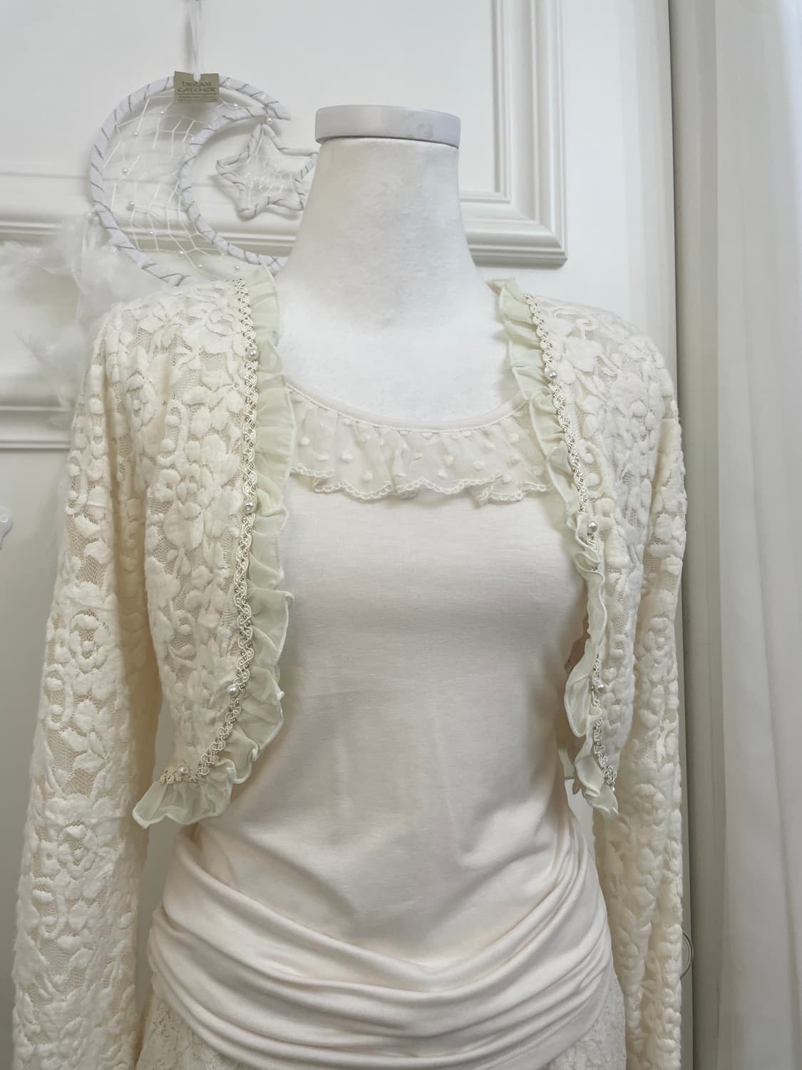 AXES FEMME ivory lace ruffle bolero card 상품이미지7
