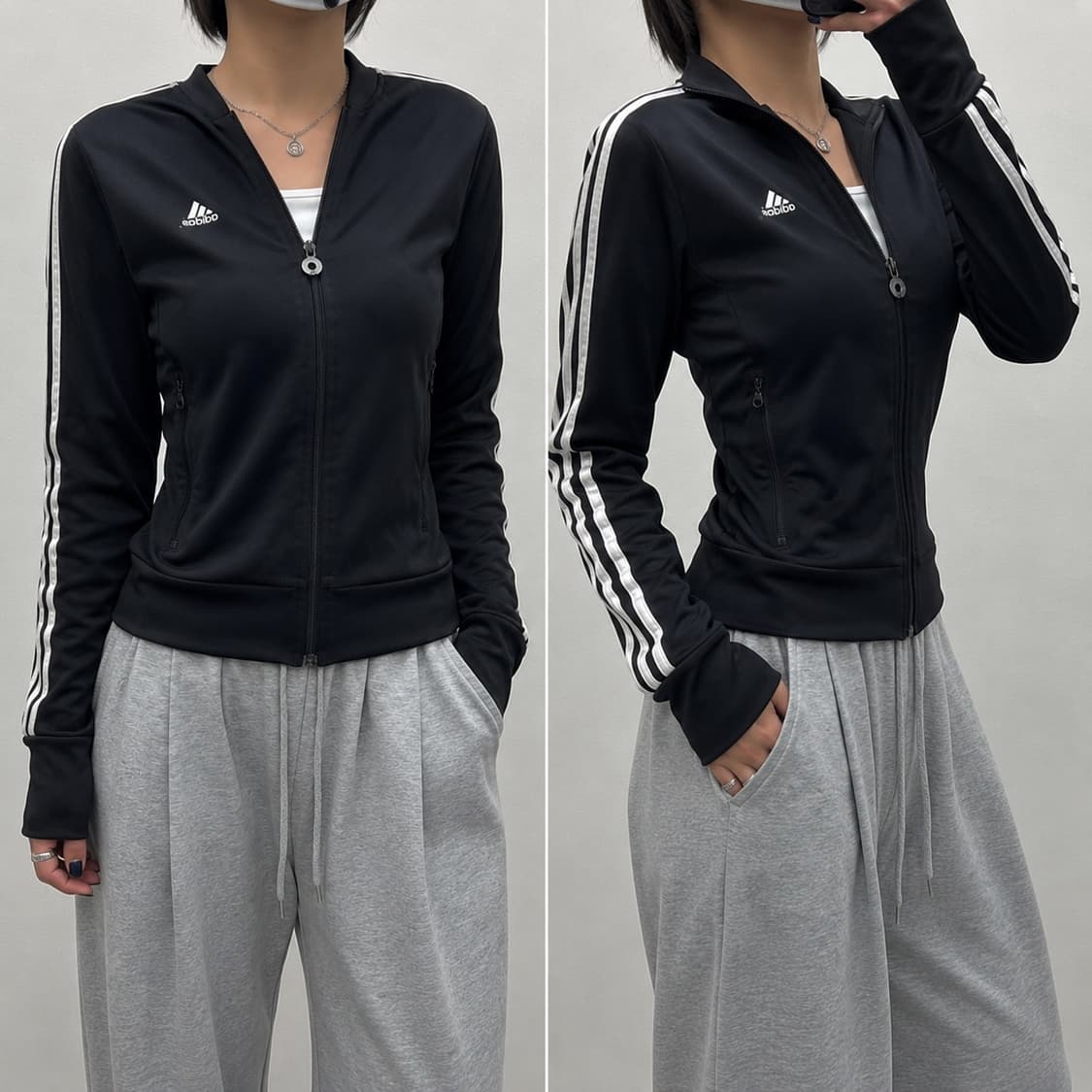 딱붙핏 슬림핏 아디다스 져지 블랙 상품이미지1
