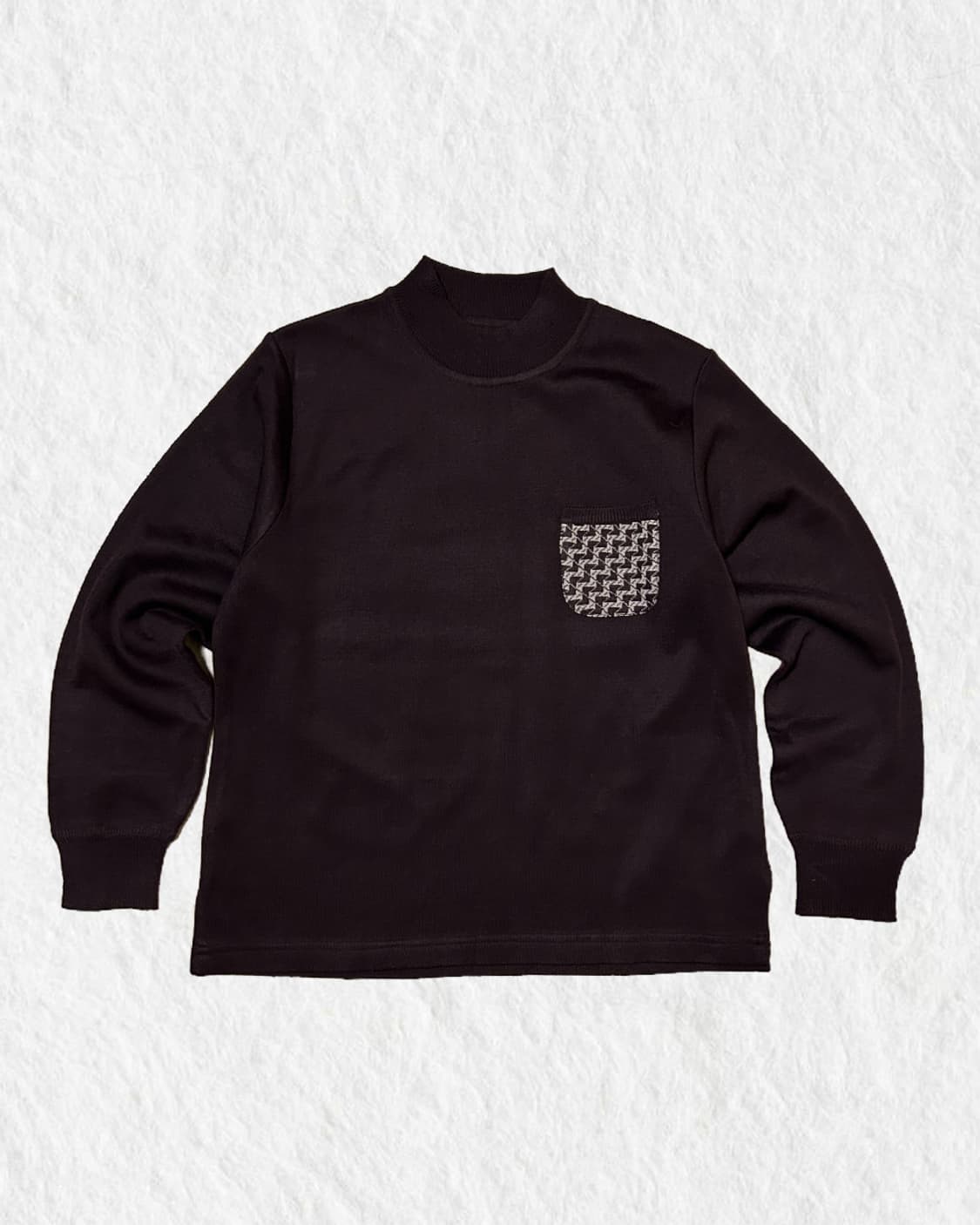 빈티지 포켓포인트 브라운 반폴라 니트 상품이미지1