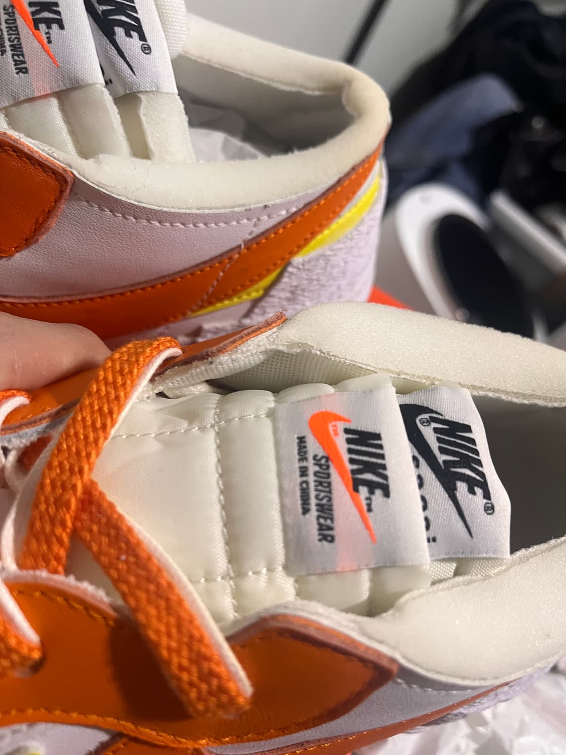 나이키 블레이저 로우 사카이 화이트 마그마 오렌지 상품이미지6