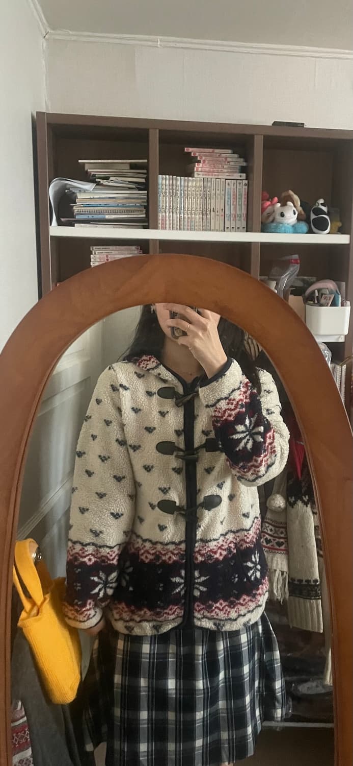 모리걸 빈티지 노르딕 떡볶이 플리스 자켓 ♥️🖤❄️ 상품이미지4