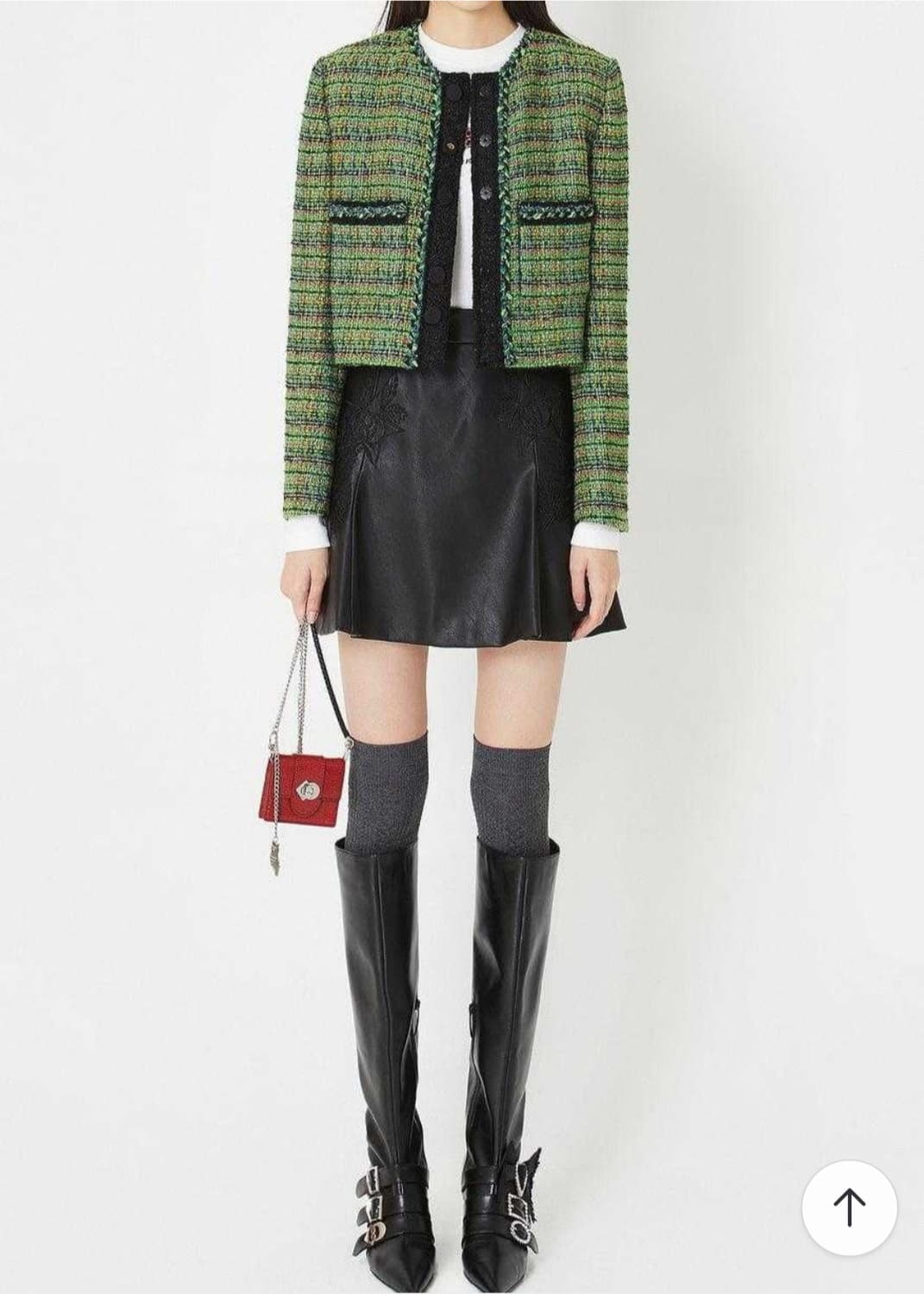 (1회 착용)럭키슈에뜨 크롭 트위드자켓 36사이즈 상품이미지2