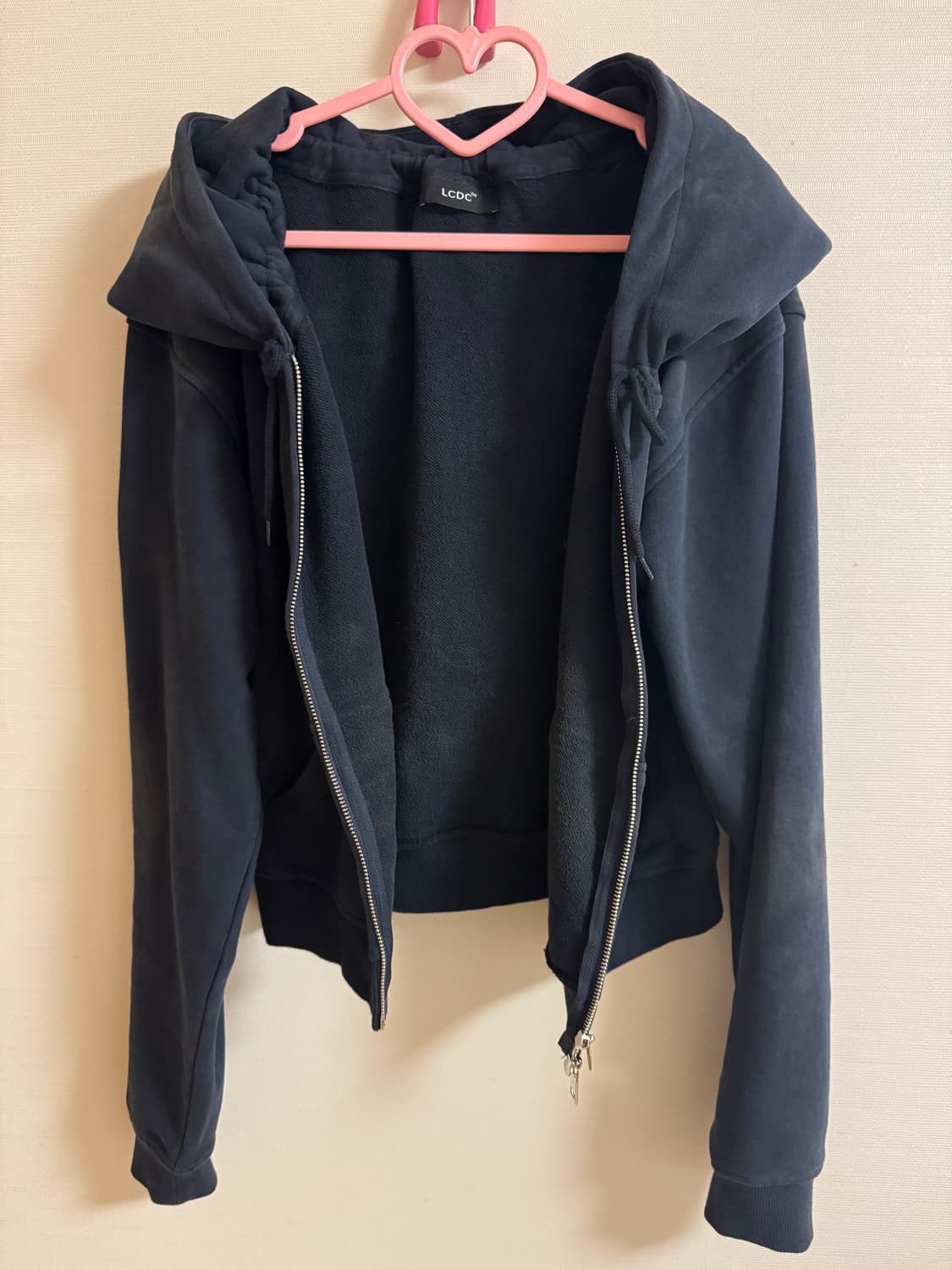 LCDC WASHED SHIRRING HOODIE ZIP-UP NAVY 상품이미지4