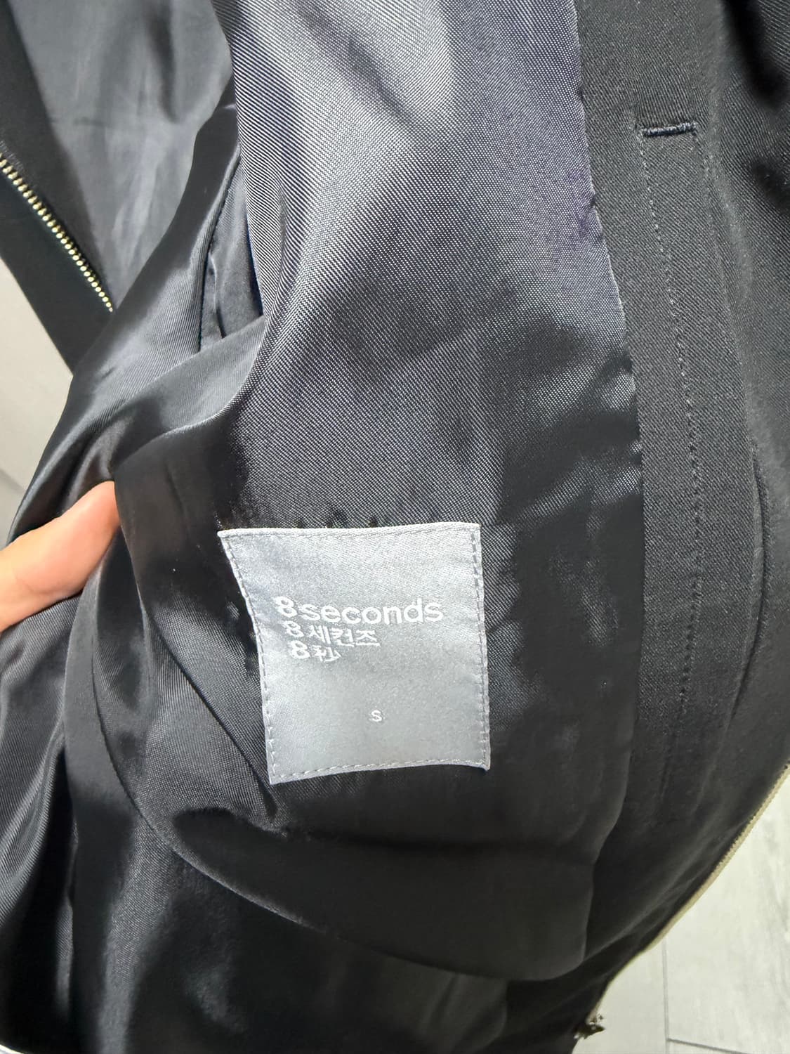 S) 에잇세컨즈 블랙 카라 집업 블루종 상품이미지5