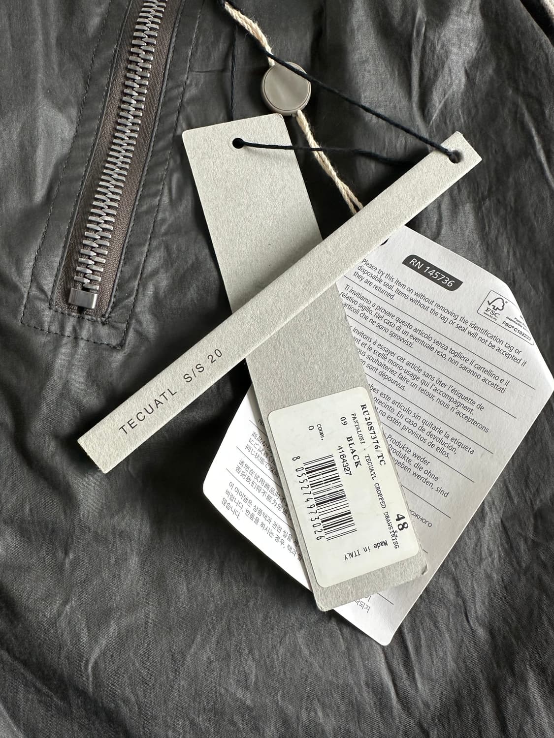 릭오웬스 20ss TECUATL 코팅 사루엘 팬츠 상품이미지7