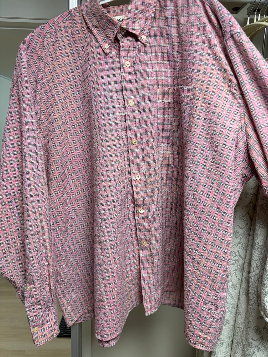 아워레가시 버로우드 BD 체크 셔츠 핑크 48 상품이미지3