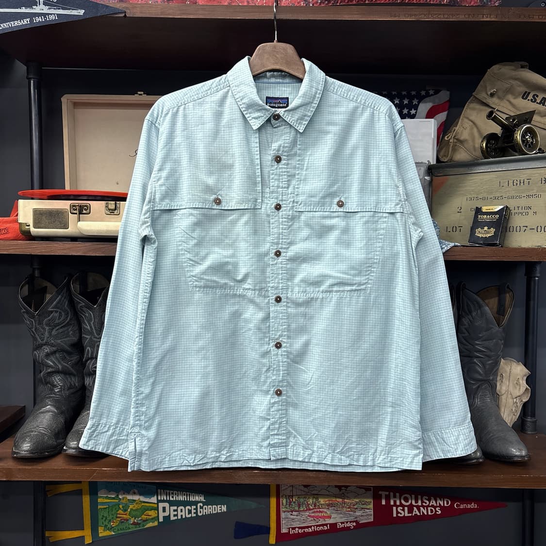 00s 파타고니아 마이크로 체크 롱슬리브 아일랜드 호퍼 셔츠 N1085 상품이미지1