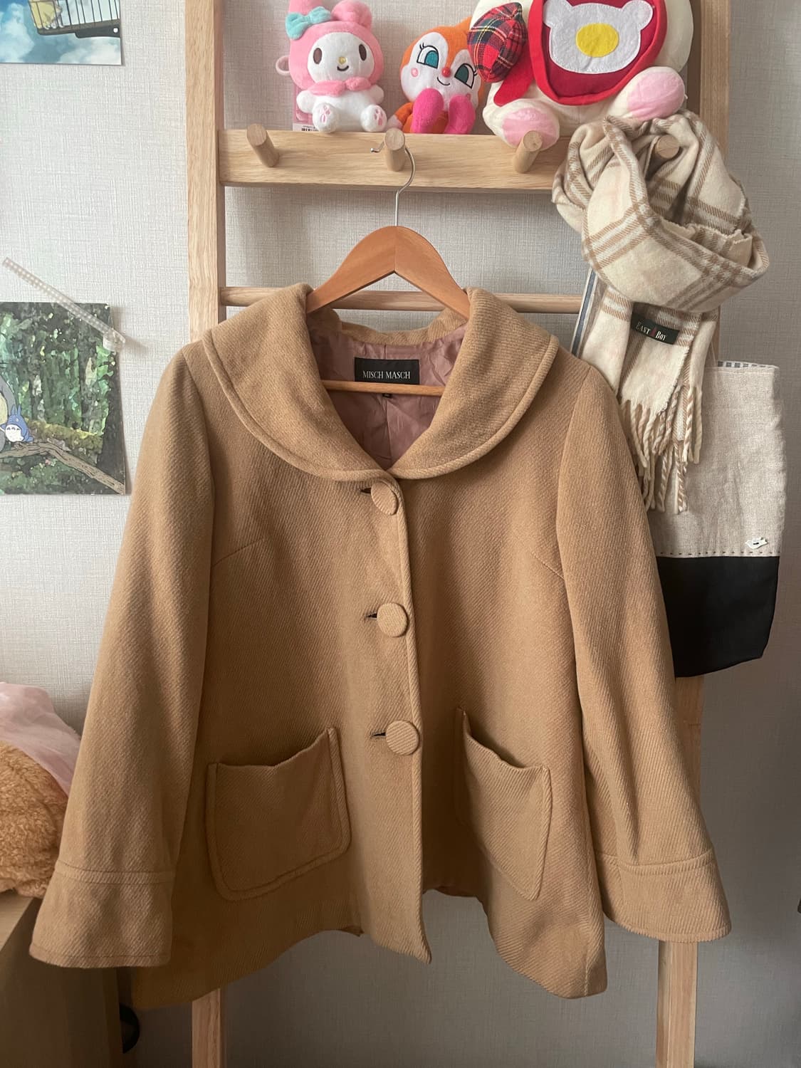 모리걸 빈티지 베이지 둥근카라 숏코트💛💗 상품이미지2