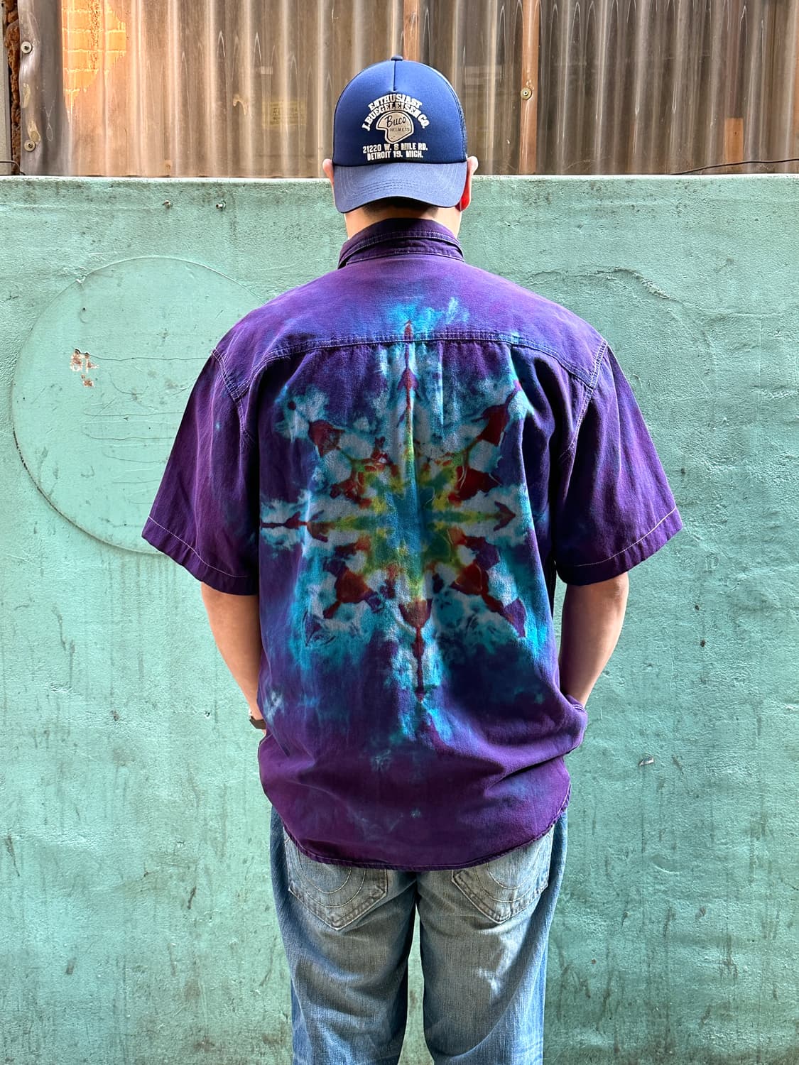 칼하트 퍼플 타이다잉 반팔셔츠 L 상품이미지2