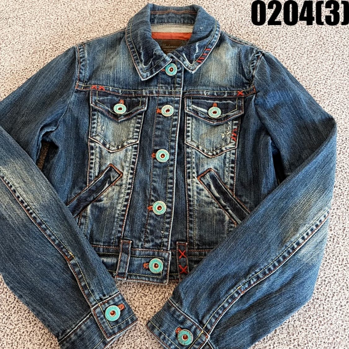 [M] 언더우드 여성 Y2K 워싱 숏 데님 청 자켓 0204(3) 상품이미지2