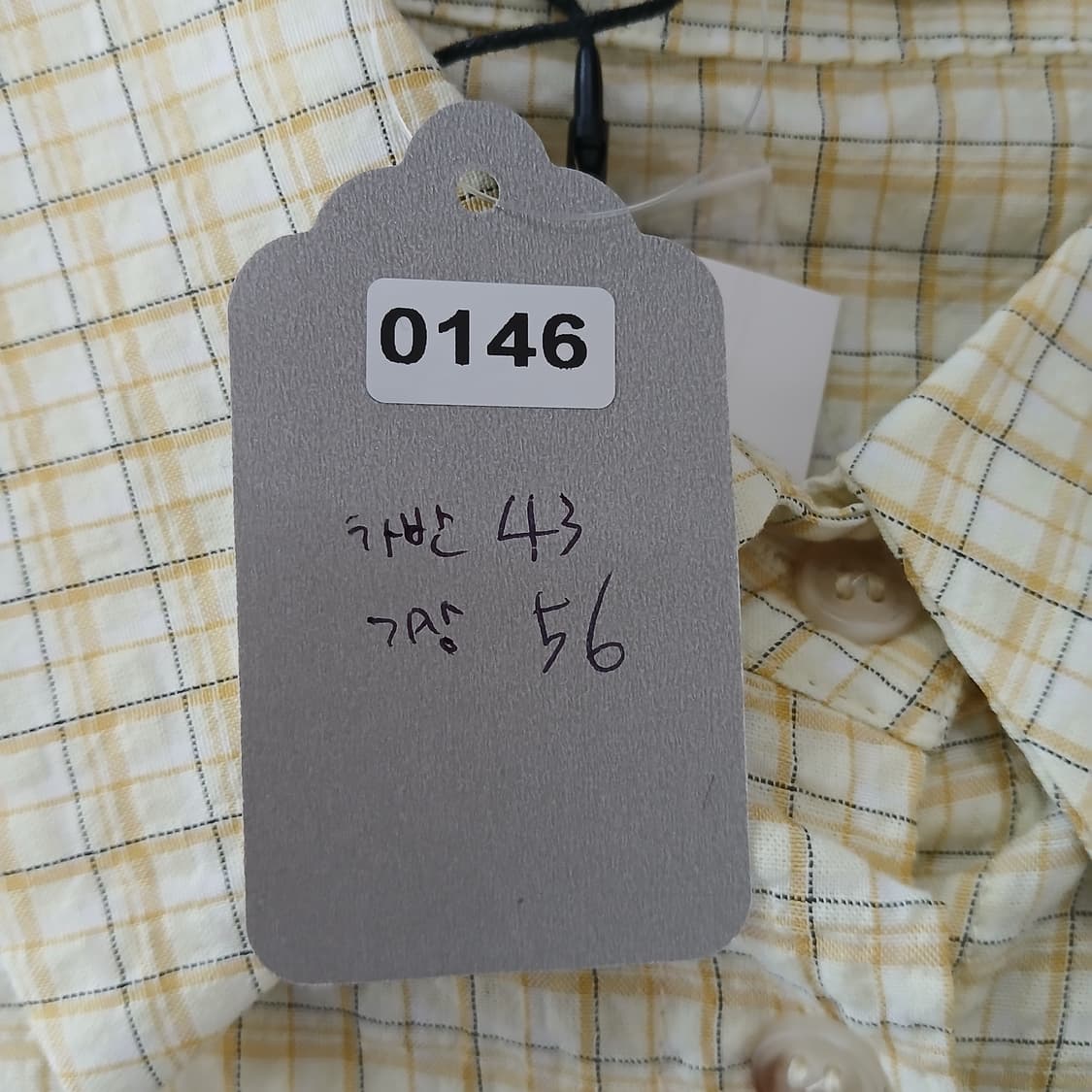 CIDER 옐로우 체크 반팔 블라우스 상품이미지9