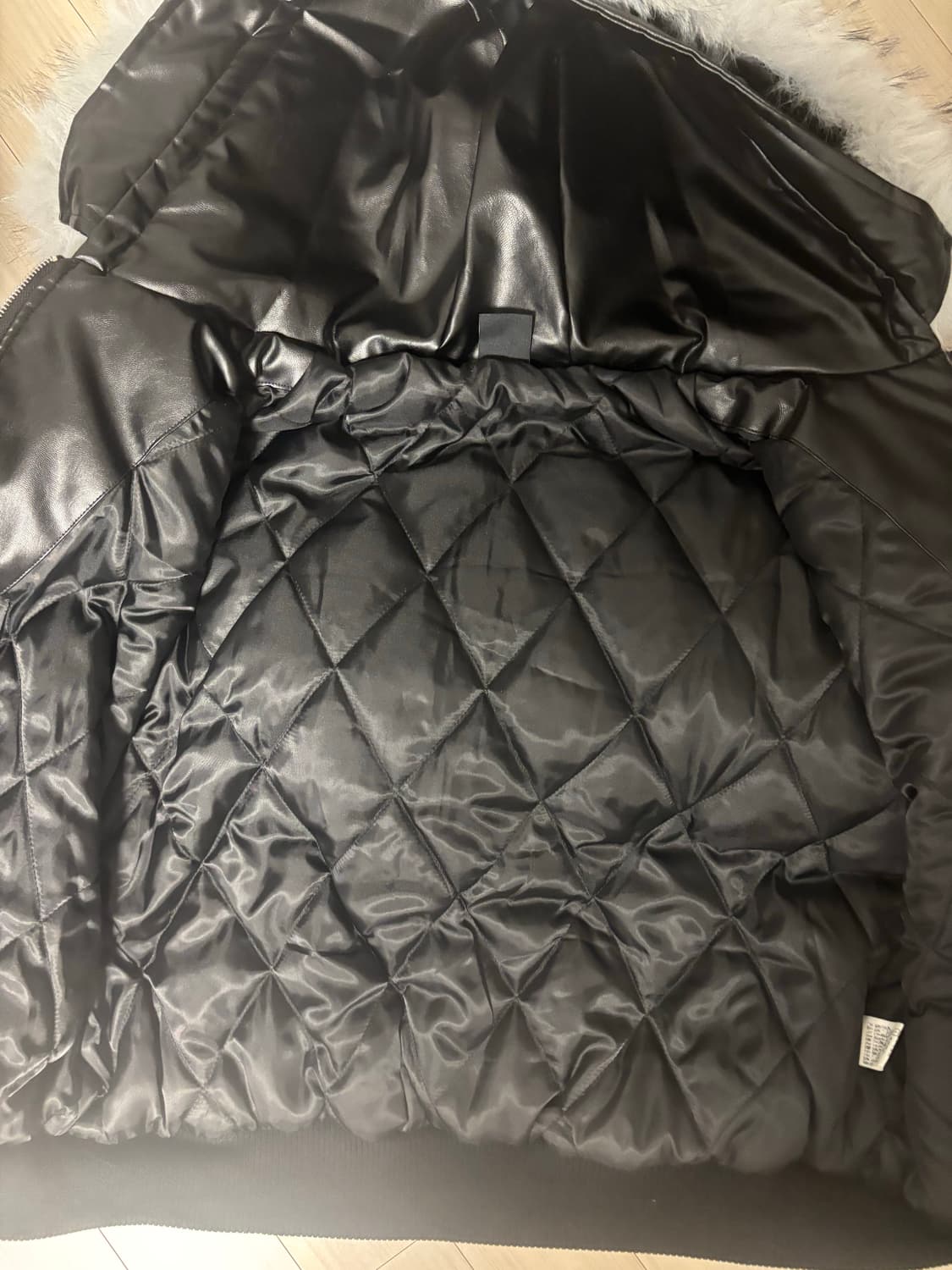 빈티지 퍼 퀄팅 가죽자켓 상품이미지3