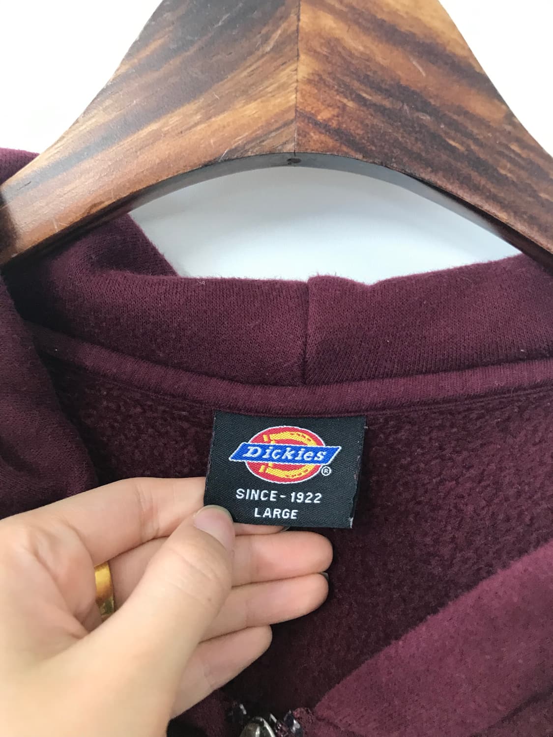 디키즈 빅로고 버건디 후드집업 상품이미지9