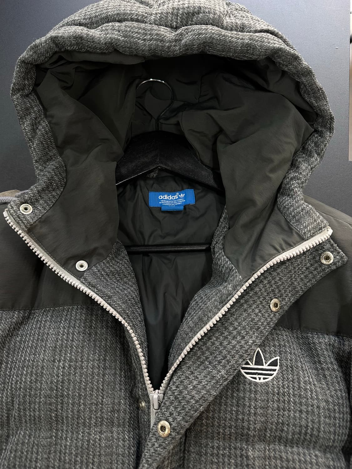 아디다스 덕다운 체크 포켓후드 패딩 푸퍼자켓 상품이미지7