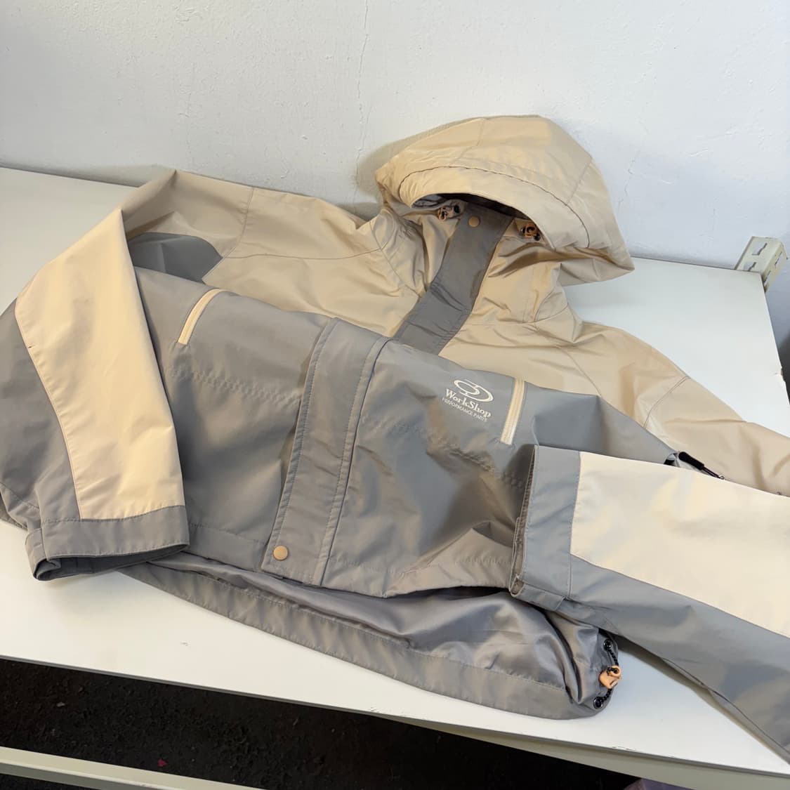 M-L 트래블 오버핏 베이지그레이 투웨이 윈드브레이크 바막자켓 상품이미지2