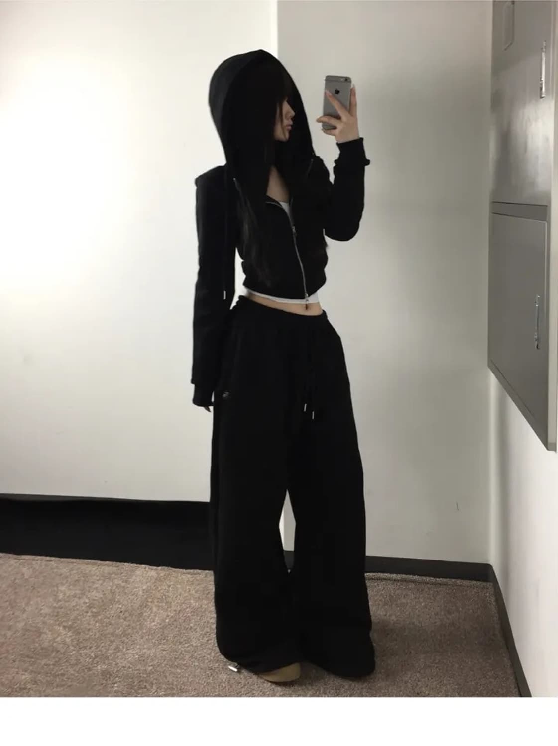 폴링업 베이직 투웨이 와이드 롱 키링 트레이닝 팬츠 상품이미지3