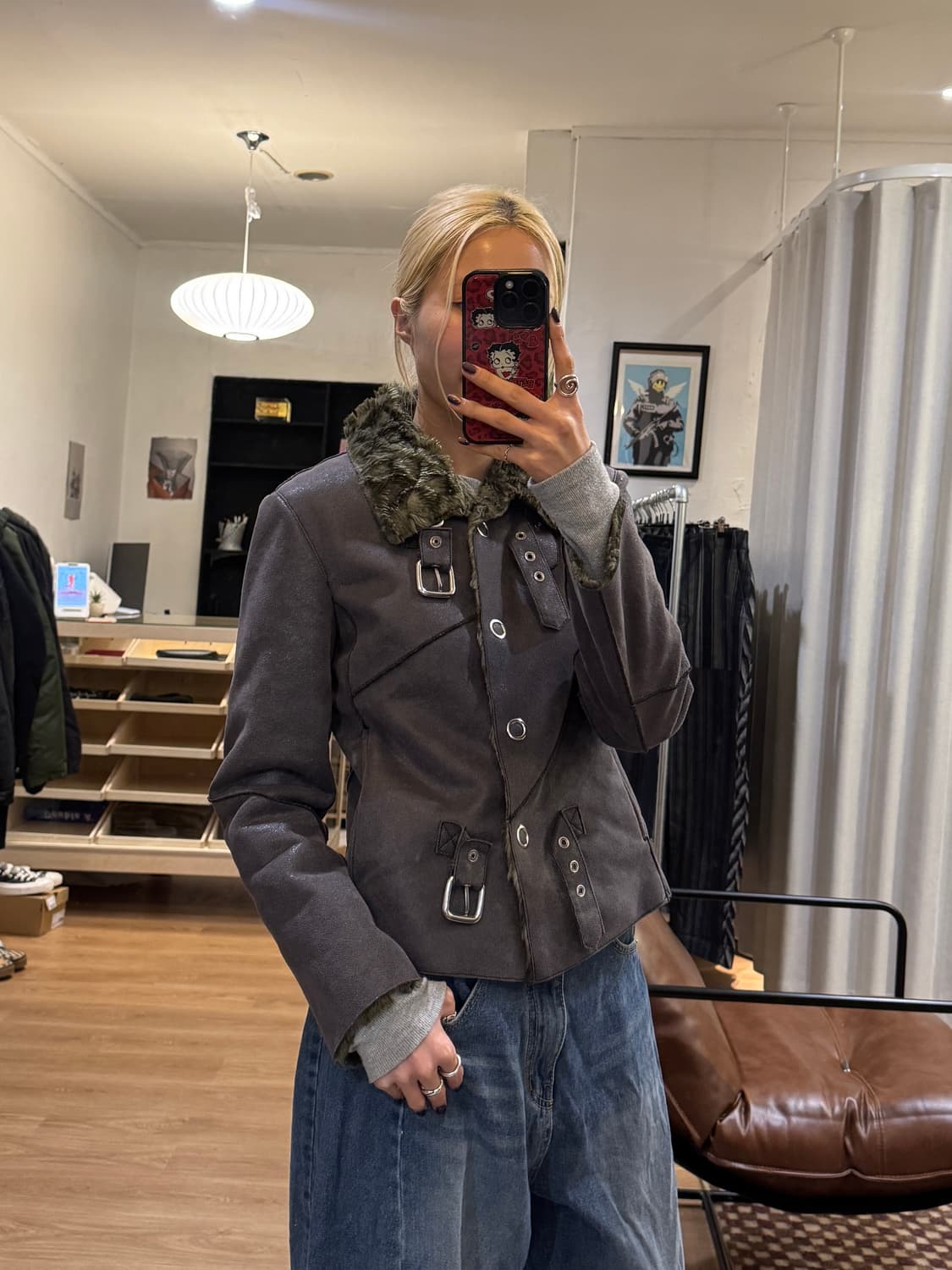 아르마니 진스 퍼 무스탕 상품이미지6