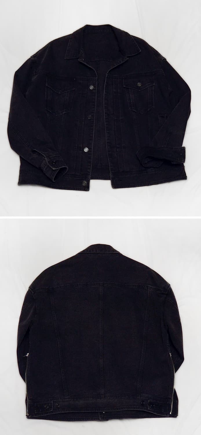 준지 (junn.j) 흑청 데님 사이드지퍼 트러커 자켓 (48/105+) 상품이미지2