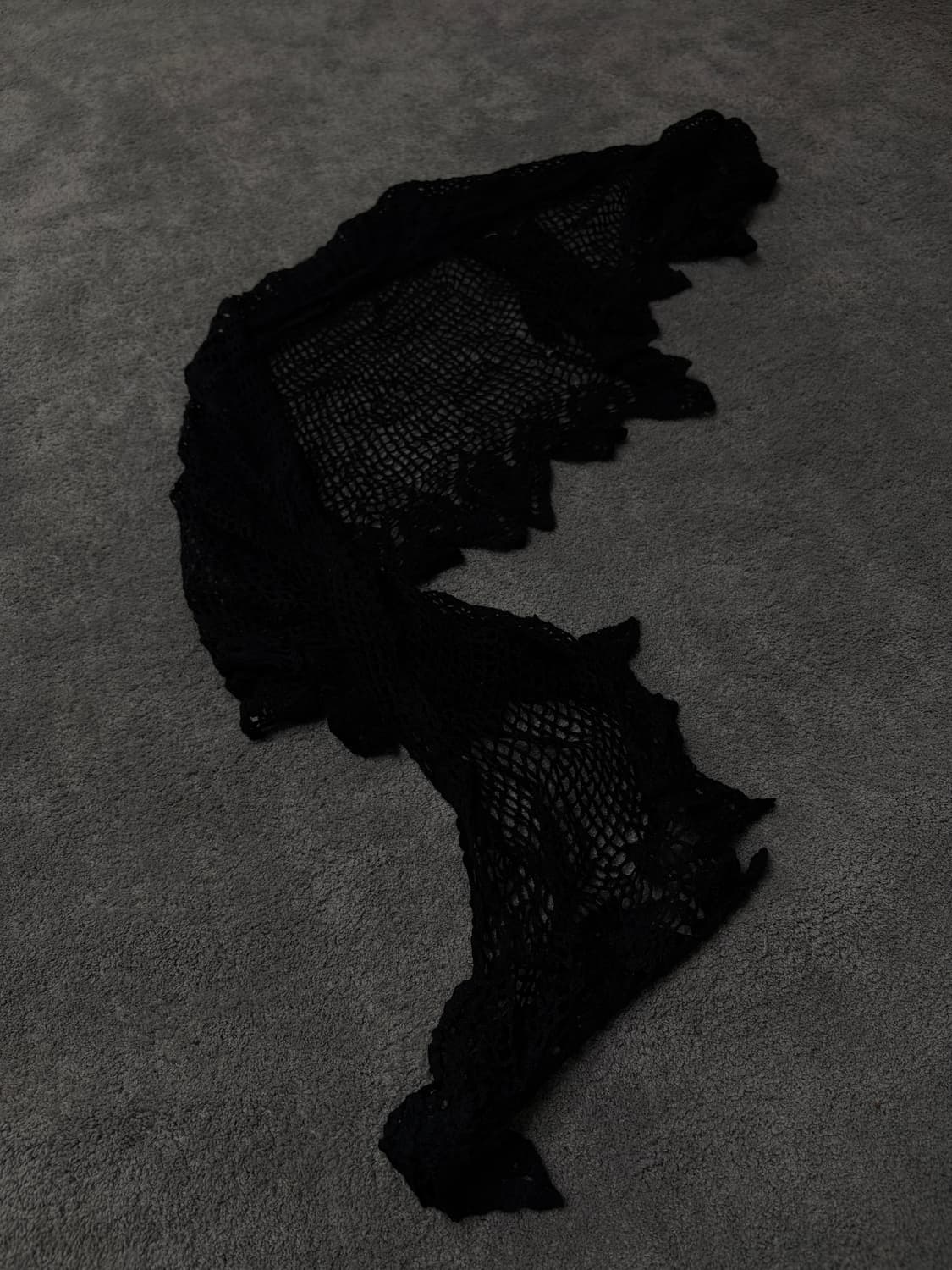 Vintage v-kei punk mood black scarf 상품이미지1