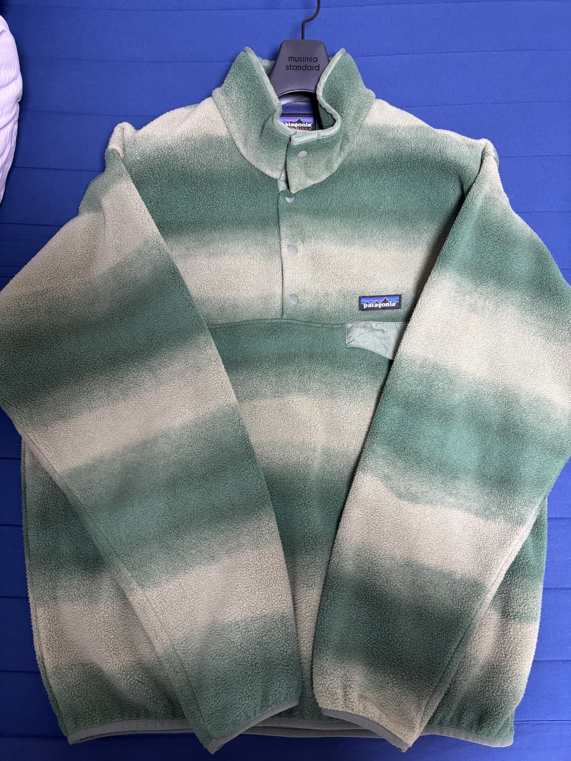 [L] 파타고니아 신칠라 플리스 그린 스트라이프 상품이미지3