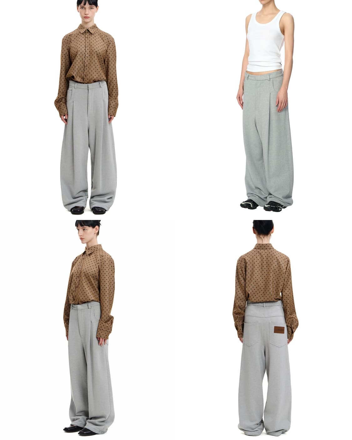 레이블리스 그레이 와이드 턱 스웻 트라우저 팬츠 그레이 2 상품이미지4