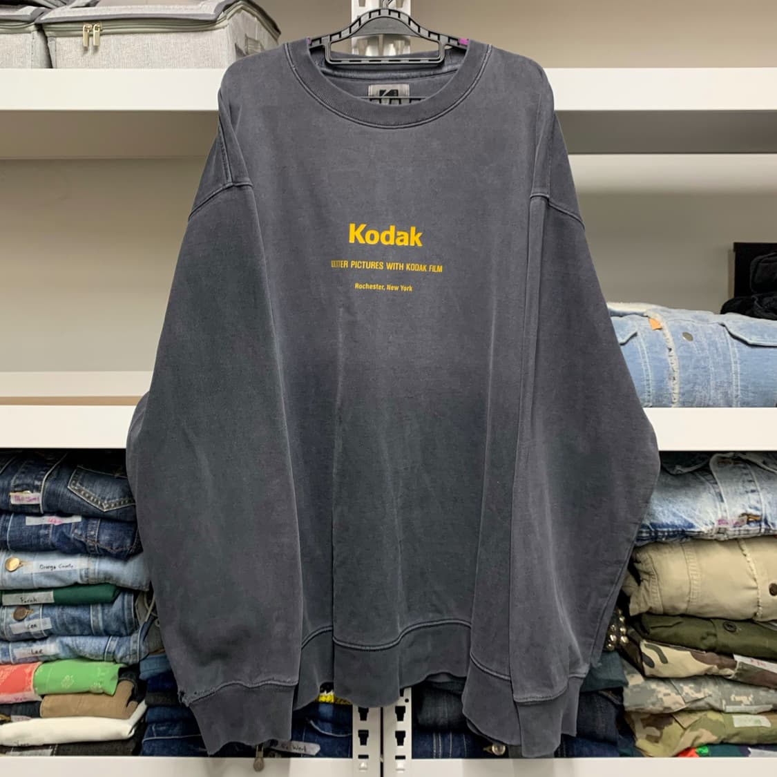 [XL] 코닥 가먼트다잉 프린팅 맨투맨 스웻셔츠 상품이미지2