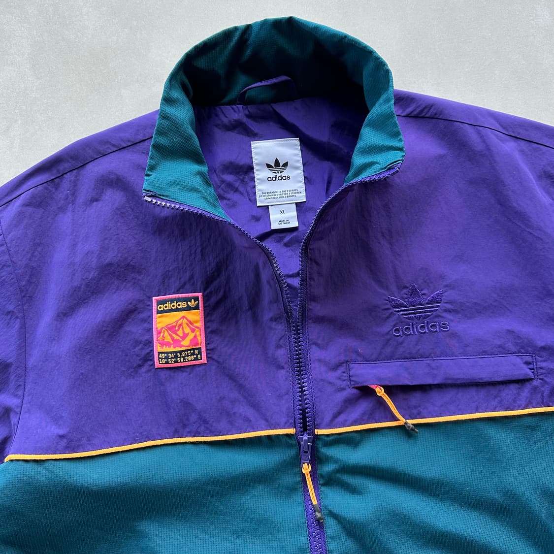 [XL]아디다스 퍼플 그린 트랙탑 바람막이 상품이미지8