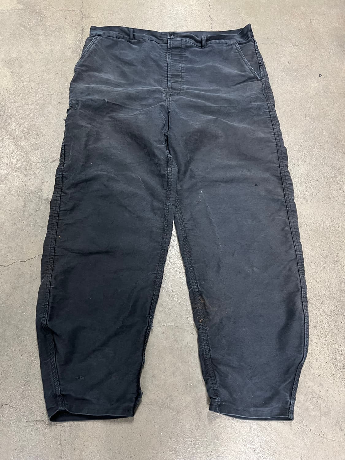 OLD EURO BLACK MOLESKIN 빈티지블랙몰스킨워크팬츠 상품이미지1