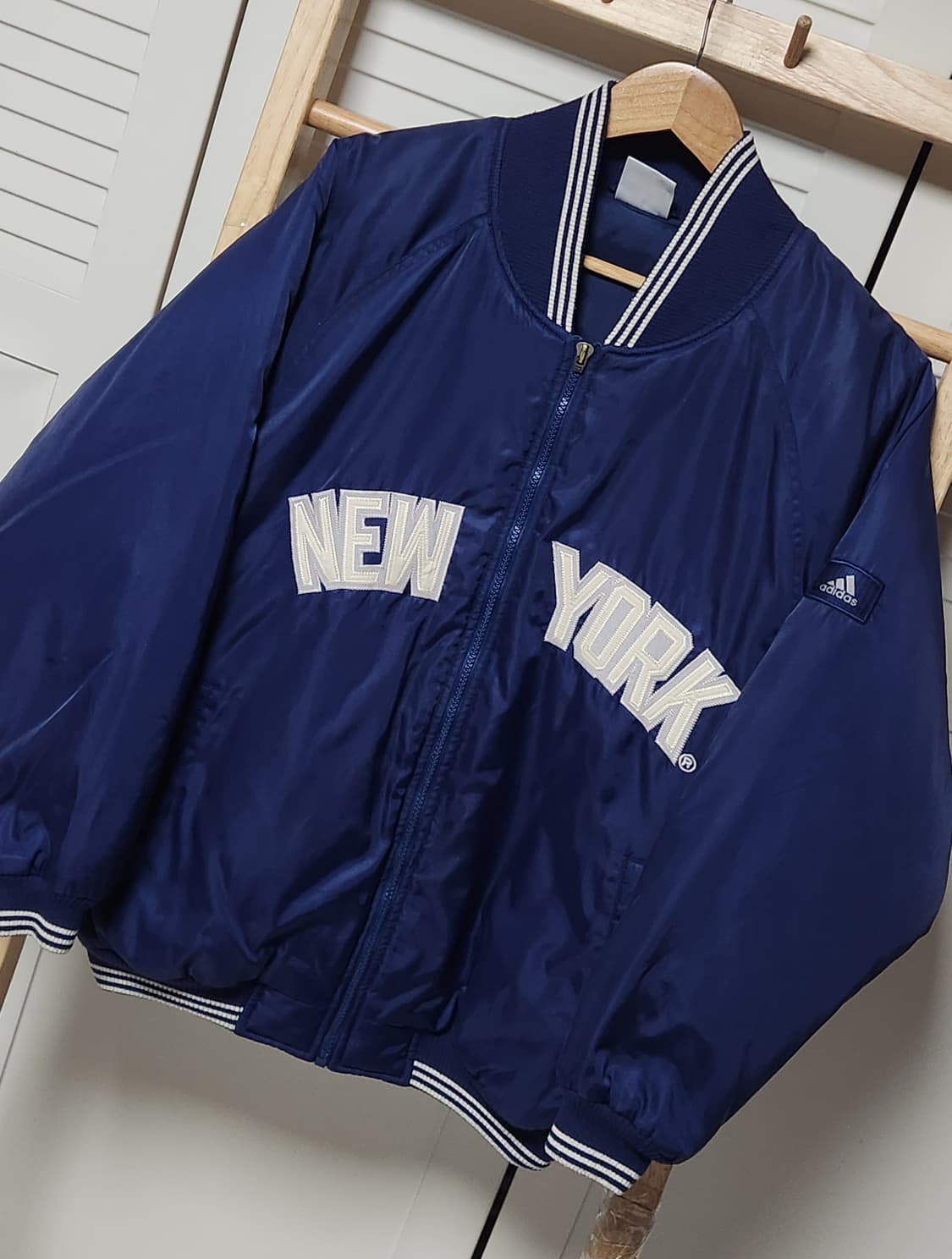 L 아디다스 뉴욕 양키스 90s 올드스쿨 스타디움 점퍼 바시티 자켓  상품이미지2
