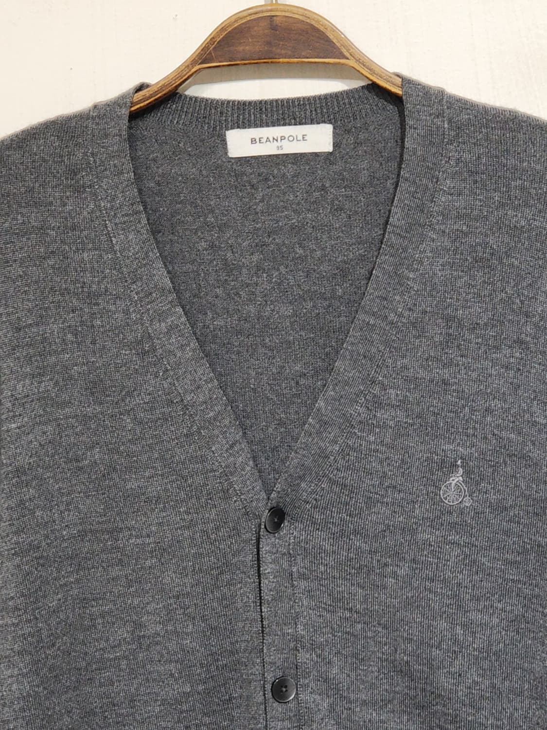 (90) 빈폴 가디건 차콜 브이넥 캐주얼 울 100% 상품이미지2