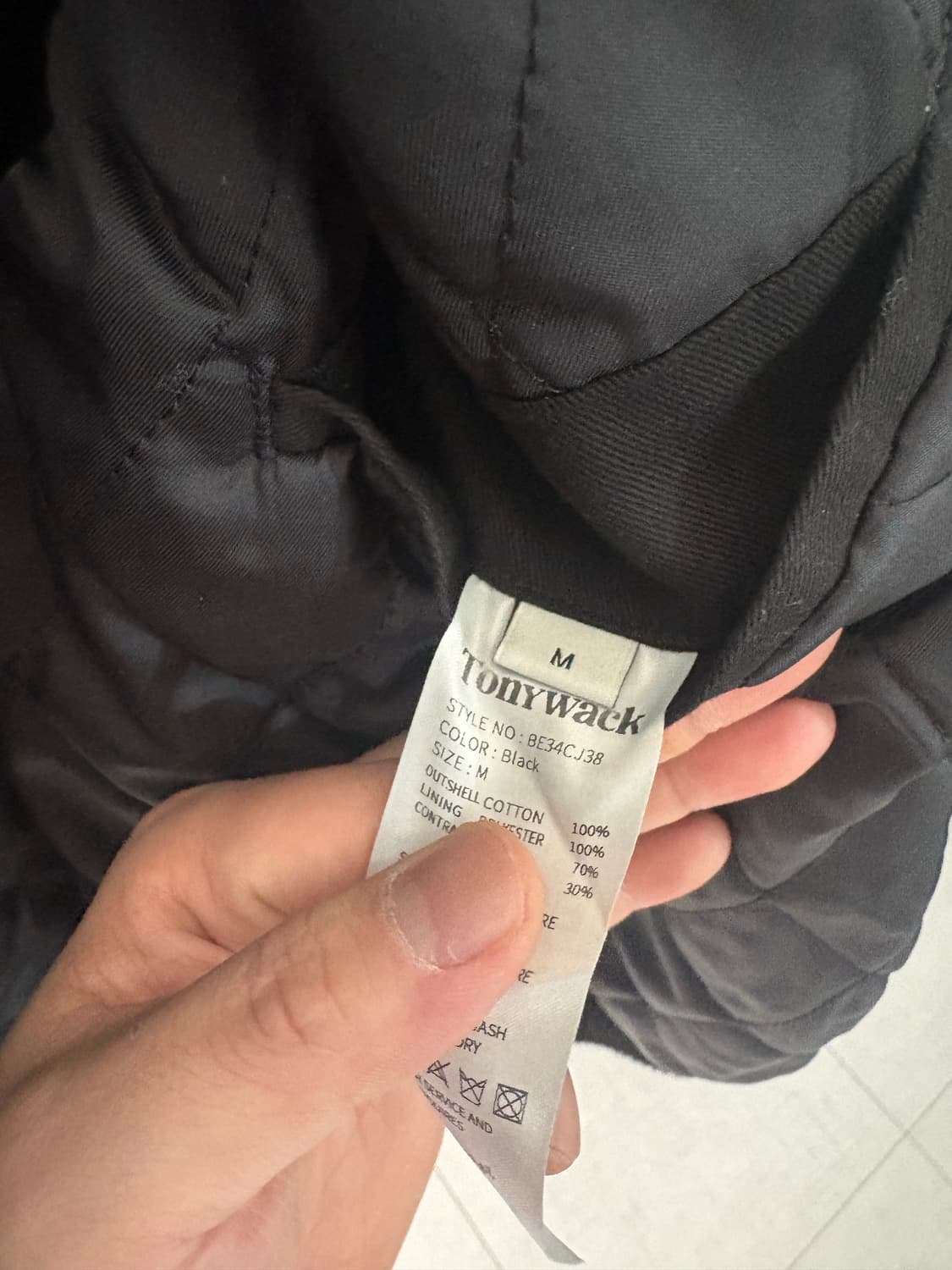 토니웩 워시드 코튼 쉐어링 봄버 M 블랙 상품이미지3