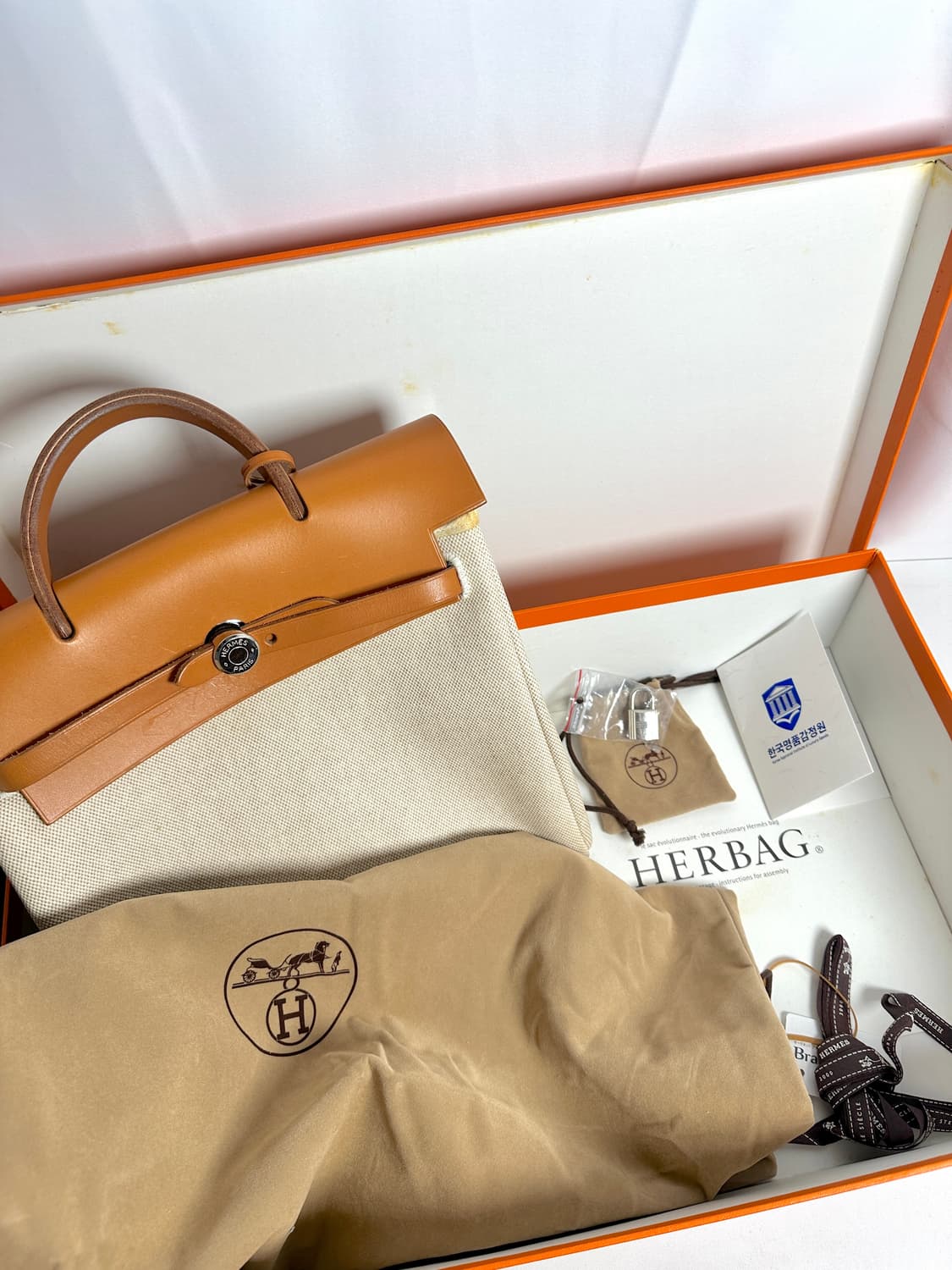 에르메스 에르백 캔버스 레더 핸드백 28 상품이미지9